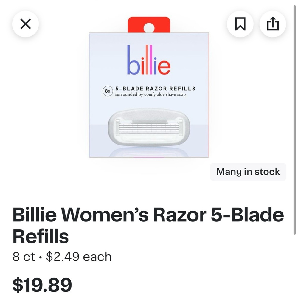 Billie Women's Razor 5-Blade Refills